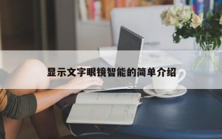 顯示文字眼鏡智能的簡單介紹